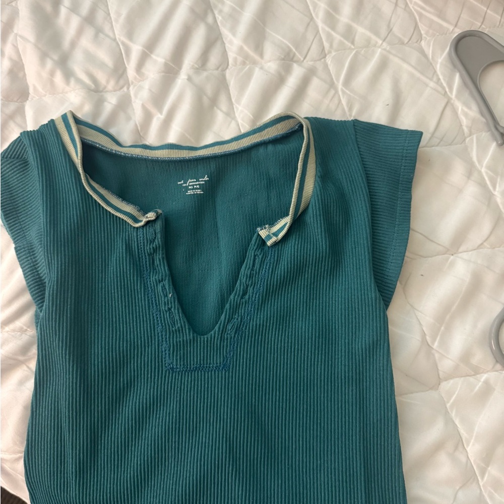 Urban Outfitters Teal V-Neck Top